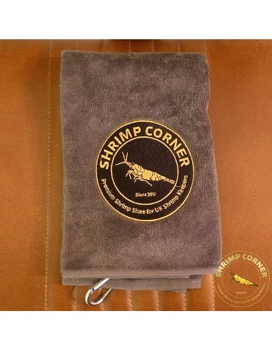 Shrimp Corner Tri Towel with Carabiner Clip