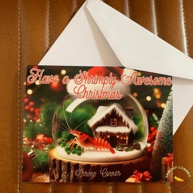 Shrimp Christmas Cards. Pack of 1 , 5 or 10